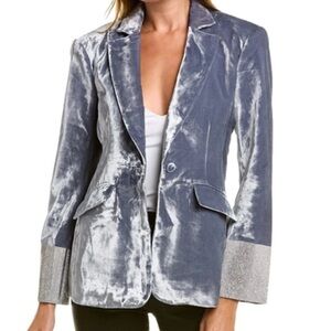 NWT$795 Cinq a Sept Kandace Velvet Rhinestone Blazer 10 and pants size 10